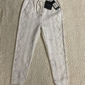 Cynthia Rowley White Textured Women's Joggers